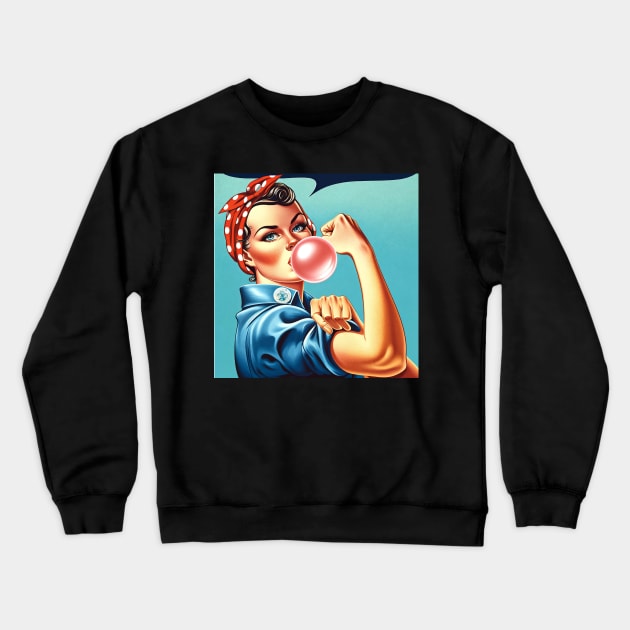 We Can Chew It! Bubble Gum Day Crewneck Sweatshirt by Edd Paint Something